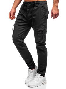 Pantaloni cargo joggers negri Bolf 8983