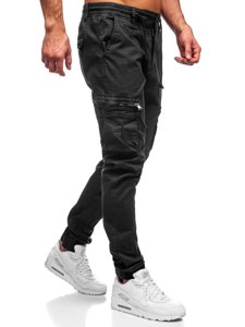 Pantaloni cargo joggers negri Bolf 8983