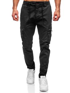 Pantaloni cargo joggers negri Bolf 8983