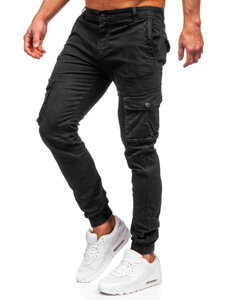 Pantaloni cargo joggers negri Bolf JM5502