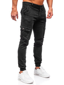 Pantaloni cargo joggers negri Bolf JM5502