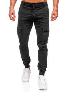 Pantaloni cargo joggers negri Bolf JM5502