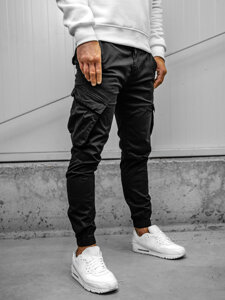 Pantaloni cargo joggers negri Bolf SK850A