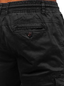 Pantaloni cargo negri Bolf 8956