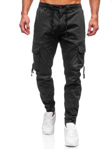 Pantaloni cargo negri Bolf 8956