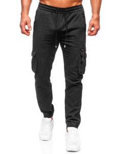 Pantaloni cargo negri Bolf MP0181N