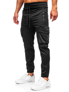 Pantaloni cargo negri Pantaloni de jogging pentru bărbați de la Bolf HSS299