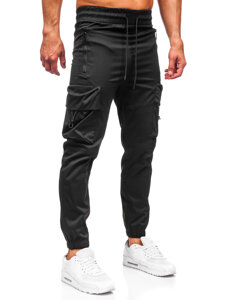 Pantaloni cargo negri Pantaloni de jogging pentru bărbați de la Bolf HSS299