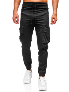 Pantaloni cargo negri Pantaloni de jogging pentru bărbați de la Bolf HSS299