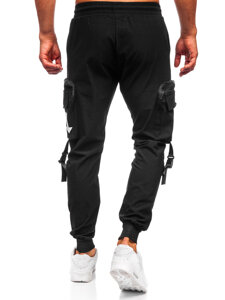 Pantaloni cargo negri Pantaloni de jogging pentru bărbați de la Bolf K13