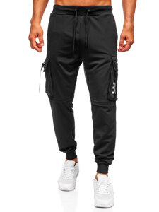 Pantaloni cargo negri Pantaloni de jogging pentru bărbați de la Bolf K19