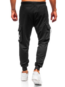 Pantaloni cargo negri Pantaloni de jogging pentru bărbați de la Bolf K19