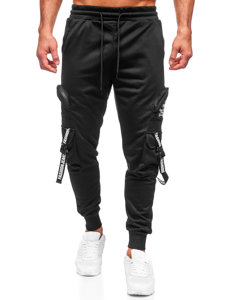 Pantaloni cargo negri pantaloni de jogging pentru bărbați Bolf HS7172