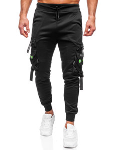 Pantaloni cargo negri pentru bărbați, pantaloni de jogging, pantaloni de trening de la Bolf HS7162