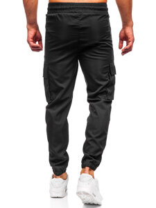 Pantaloni cargo negri pentru bărbați pantaloni de jogging pantaloni de trening de la Bolf HSS297