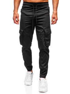 Pantaloni cargo negri pentru bărbați pantaloni de jogging pantaloni de trening de la Bolf HSS300