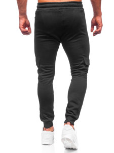 Pantaloni cargo negri pentru bărbați, pantaloni de jogging, pantaloni de trening de la Bolf HW2176