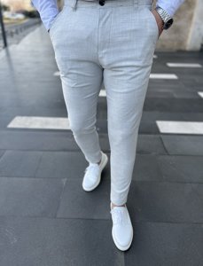 Pantaloni chino gri pentru bărbați Bolf 0041