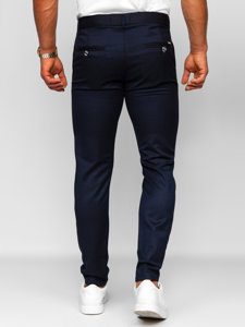 Pantaloni chinos în carouri albastru-cerneala Bolf 0030