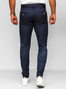 Pantaloni chinos în carouri bleumarin Bolf 0030