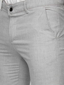 Pantaloni chinos în carouri gri Bolf 0041