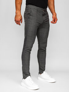 Pantaloni chinos în carouri gri-negri Bolf 0032