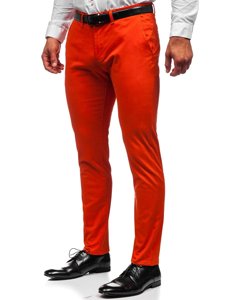 Pantaloni chinos portocaliu bărbati Bolf 1143