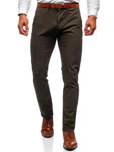 Pantaloni chinos verzi-închis bărbati Bolf 1143