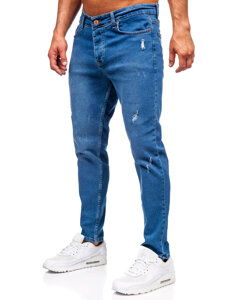 Pantaloni de blugi slim pentru bărbați, albastru marin Bolf 6453