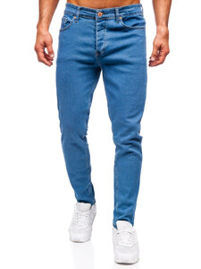 Pantaloni de blugi slim pentru bărbați, albastru marin Bolf 6455