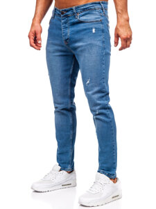 Pantaloni de blugi slim pentru bărbați, albastru marin Bolf 6485