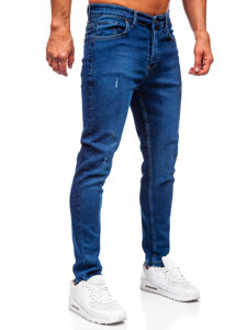 Pantaloni de blugi slim pentru bărbați, albastru marin Bolf 6736