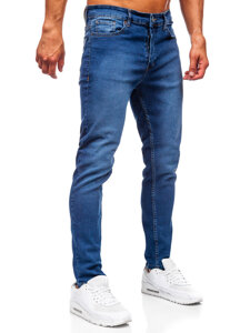 Pantaloni de blugi slim pentru bărbați, de culoare bleumarin, Bolf 6591