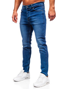 Pantaloni de blugi slim pentru bărbați, de culoare bleumarin, Bolf 6715