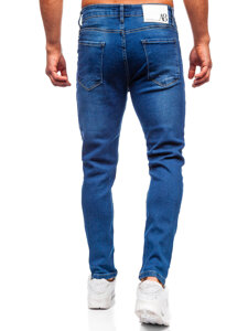 Pantaloni de blugi slim pentru bărbați, de culoare bleumarin, Bolf 6715