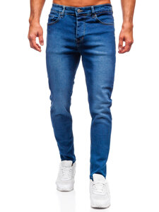 Pantaloni de blugi slim pentru bărbați, de culoare bleumarin, Bolf 6715