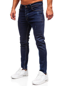 Pantaloni de blugi slim pentru bărbați, de culoare bleumarin, Bolf 6785