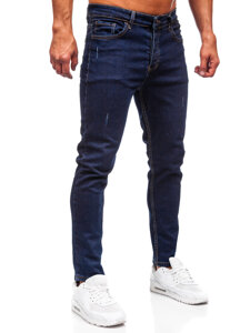 Pantaloni de blugi slim pentru bărbați, de culoare bleumarin, Bolf 6785