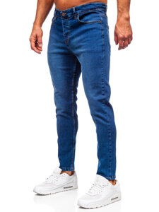 Pantaloni de blugi slim pentru bărbați, de culoare bleumarin, Bolf 6811