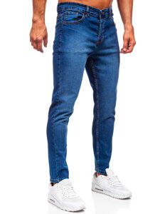 Pantaloni de blugi slim pentru bărbați, de culoare bleumarin, Bolf 6811