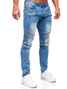 Pantaloni de denim pentru bărbați, albaștri, cu ajustare normală Bolf MP0029BC