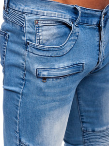 Pantaloni de denim pentru bărbați, albaștri, cu ajustare normală Bolf MP0029BC