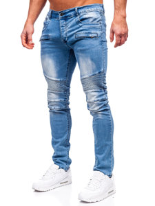 Pantaloni de denim pentru bărbați, albaștri, cu ajustare normală Bolf MP0029BC