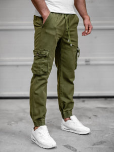 Pantaloni de jogging cargo kaki pentru bărbați Bolf MP0181MVA