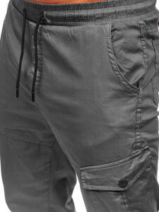 Pantaloni de jogging din material grafit Pantaloni cargo pentru bărbați Bolf 384