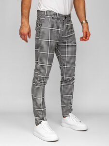 Pantaloni de jogging din material negru în carouri pentru bărbați de la Bolf 184175