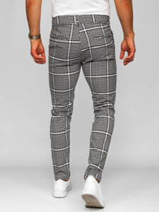 Pantaloni de jogging din material negru în carouri pentru bărbați de la Bolf 184175