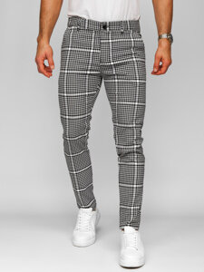 Pantaloni de jogging din material negru în carouri pentru bărbați de la Bolf 184175