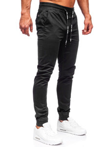 Pantaloni de jogging din material negru pentru bărbați Bolf KA6078