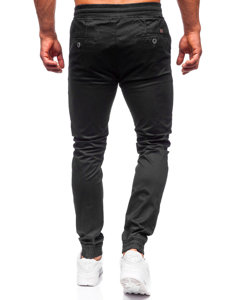 Pantaloni de jogging din material negru pentru bărbați Bolf KA6078